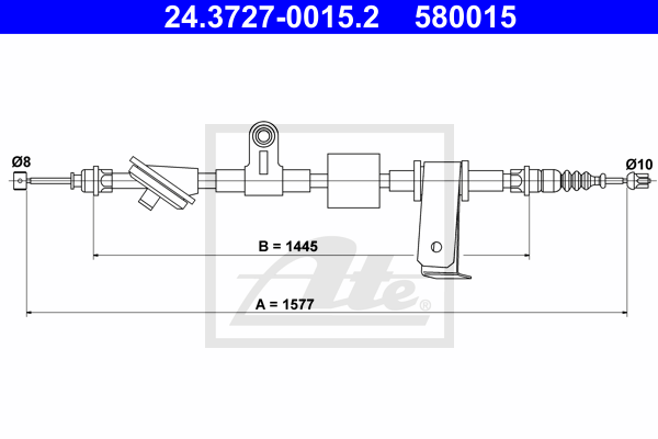 Cable de frein à main ATE 24.3727-0015.2 (X1)