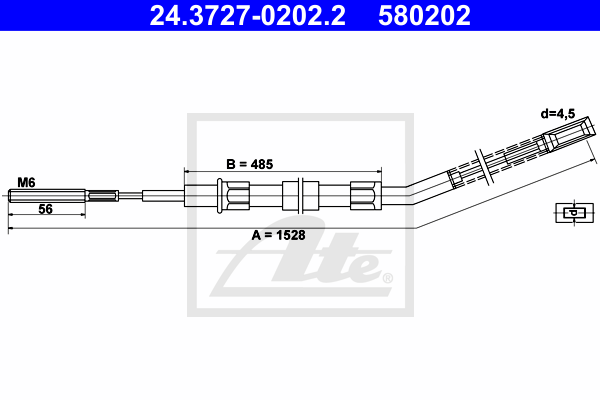 Cable de frein à main ATE 24.3727-0202.2 (X1)