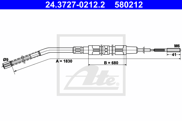 Cable de frein à main ATE 24.3727-0212.2 (X1)
