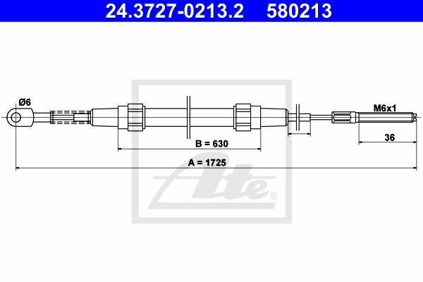 Cable de frein à main ATE 24.3727-0213.2 (X1)
