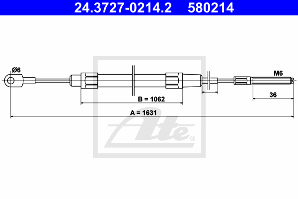 Cable de frein à main ATE 24.3727-0214.2 (X1)