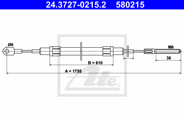 Cable de frein à main ATE 24.3727-0215.2 (X1)