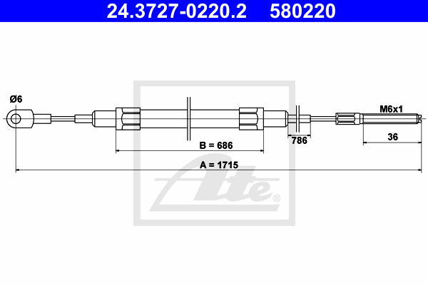 Cable de frein à main ATE 24.3727-0220.2 (X1)