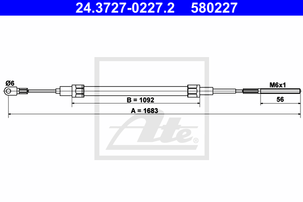 Cable de frein à main ATE 24.3727-0227.2 (X1)
