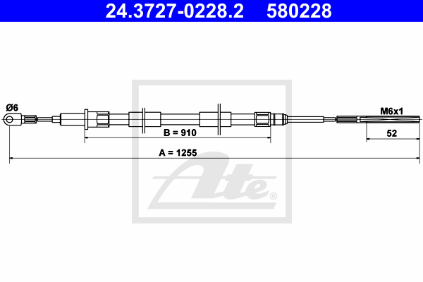Cable de frein à main ATE 24.3727-0228.2 (X1)