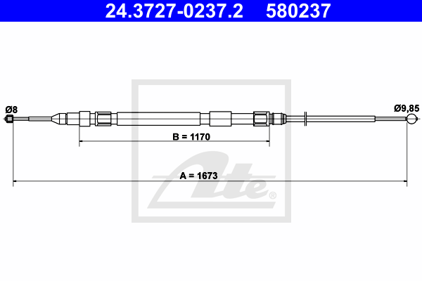 Cable de frein à main ATE 24.3727-0237.2 (X1)