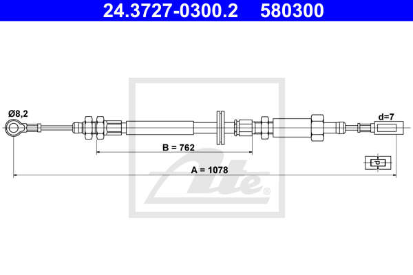 Cable de frein à main ATE 24.3727-0300.2 (X1)