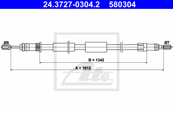 Cable de frein à main ATE 24.3727-0304.2 (X1)