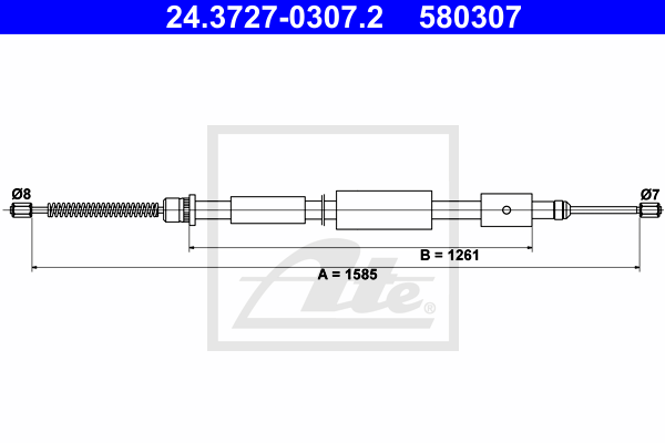 Cable de frein à main ATE 24.3727-0307.2 (X1)