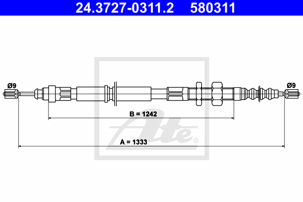Cable de frein à main ATE 24.3727-0311.2 (X1)