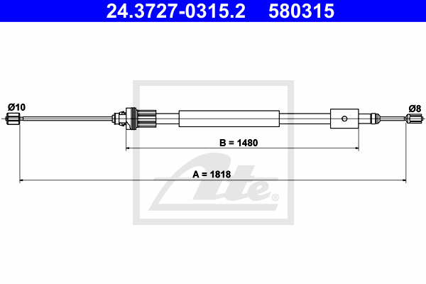 Cable de frein à main ATE 24.3727-0315.2 (X1)