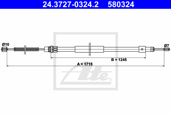 Cable de frein à main ATE 24.3727-0324.2 (X1)