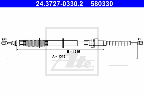 Cable de frein à main ATE 24.3727-0330.2 (X1)