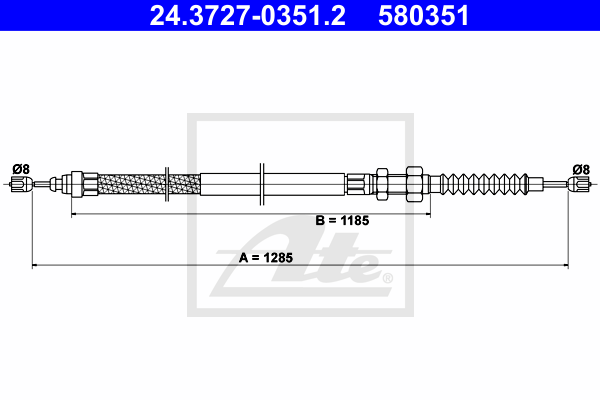 Cable de frein à main ATE 24.3727-0351.2 (X1)