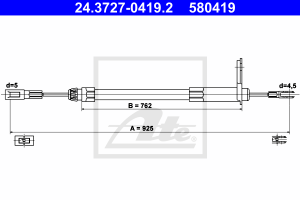 Cable de frein à main ATE 24.3727-0419.2 (X1)