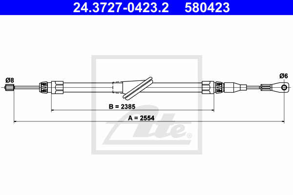Cable de frein à main ATE 24.3727-0423.2 (X1)