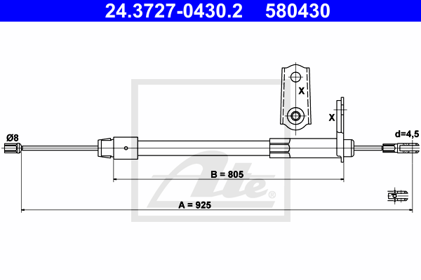 Cable de frein à main ATE 24.3727-0430.2 (X1)