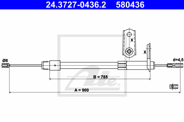 Cable de frein à main ATE 24.3727-0436.2 (X1)