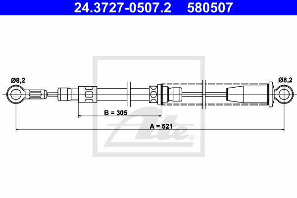 Cable de frein à main ATE 24.3727-0507.2 (X1)