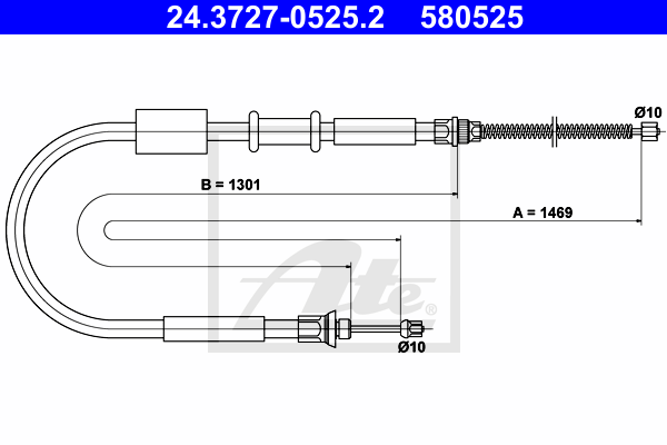 Cable de frein à main ATE 24.3727-0525.2 (X1)