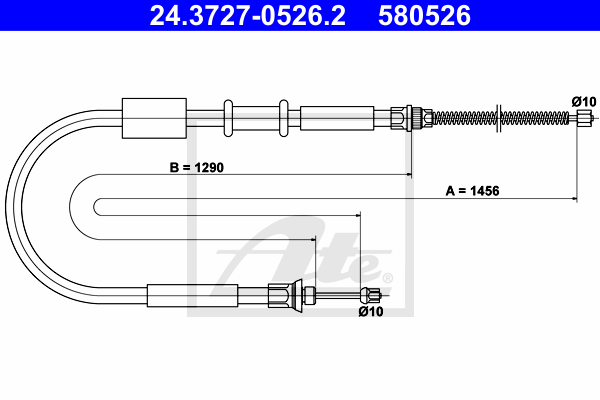 Cable de frein à main ATE 24.3727-0526.2 (X1)