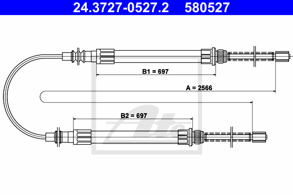 Cable de frein à main ATE 24.3727-0527.2 (X1)
