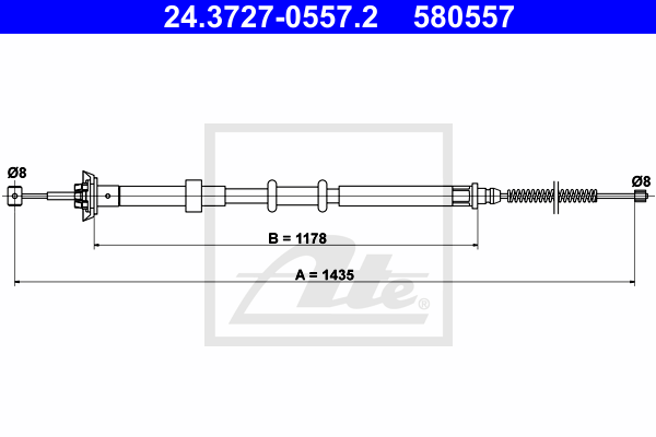 Cable de frein à main ATE 24.3727-0557.2 (X1)
