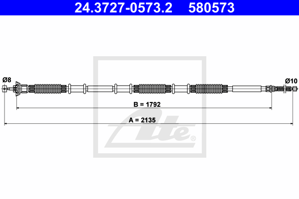 Cable de frein à main ATE 24.3727-0573.2 (X1)