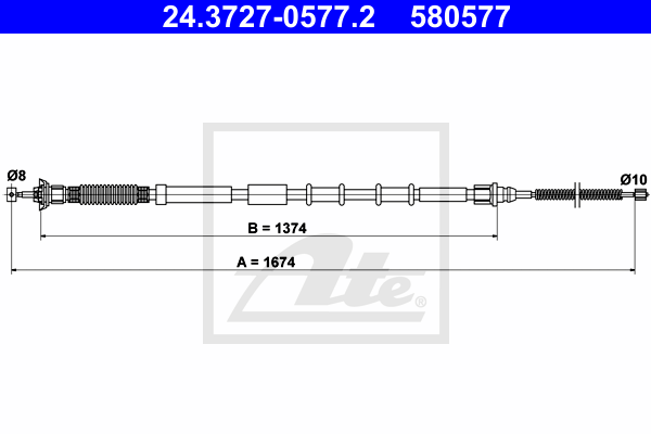 Cable de frein à main ATE 24.3727-0577.2 (X1)