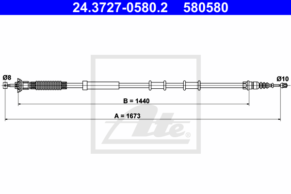 Cable de frein à main ATE 24.3727-0580.2 (X1)