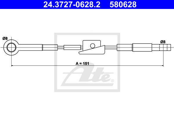 Cable de frein à main ATE 24.3727-0628.2 (X1)