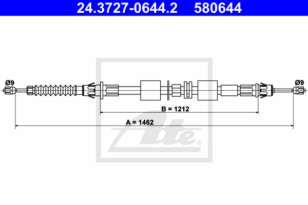 Cable de frein à main ATE 24.3727-0644.2 (X1)
