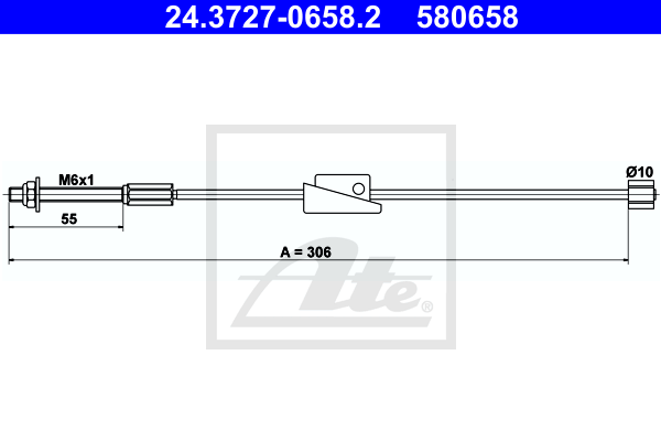 Cable de frein à main ATE 24.3727-0658.2 (X1)