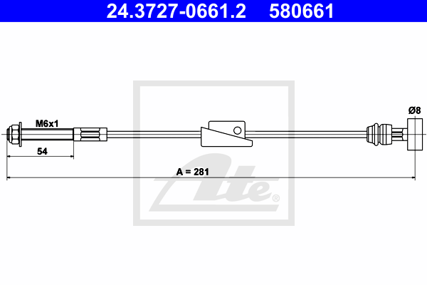 Cable de frein à main ATE 24.3727-0661.2 (X1)