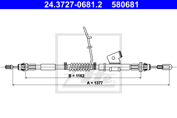Cable de frein à main ATE 24.3727-0681.2 (X1)