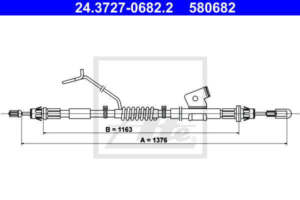 Cable de frein à main ATE 24.3727-0682.2 (X1)