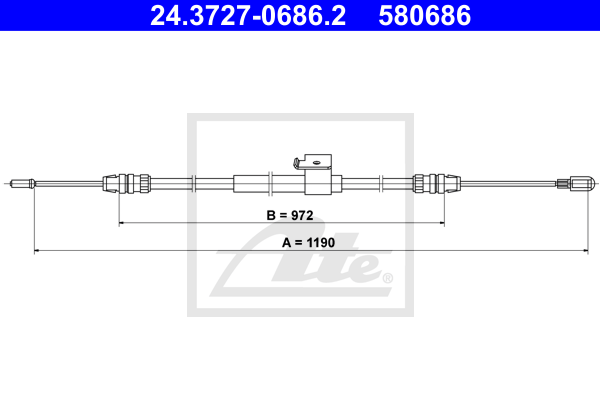 Cable de frein à main ATE 24.3727-0686.2 (X1)