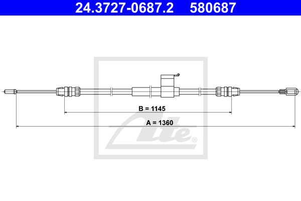 Cable de frein à main ATE 24.3727-0687.2 (X1)