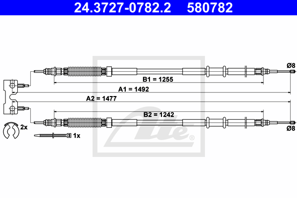 Cable de frein à main ATE 24.3727-0782.2 (X1)