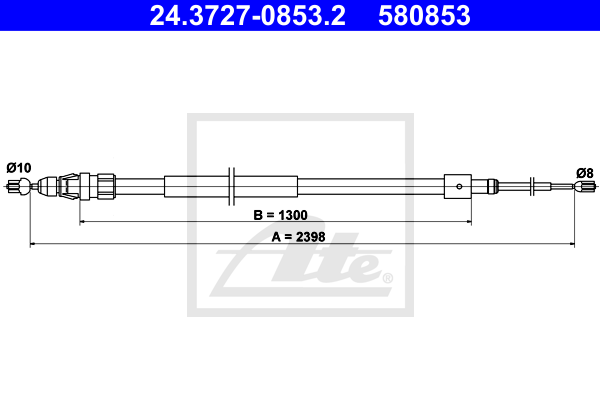 Cable de frein à main ATE 24.3727-0853.2 (X1)