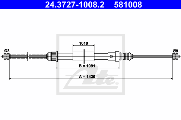 Cable de frein à main ATE 24.3727-1008.2 (X1)