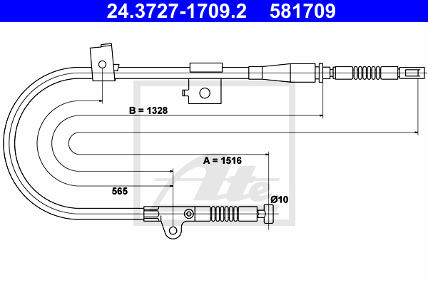 Cable de frein à main ATE 24.3727-1709.2 (X1)
