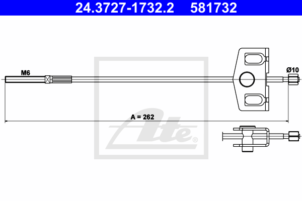 Cable de frein à main ATE 24.3727-1732.2 (X1)