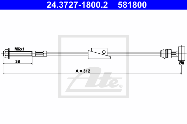 Cable de frein à main ATE 24.3727-1800.2 (X1)
