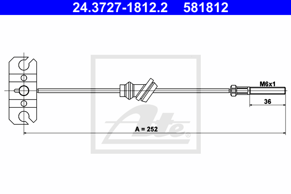 Cable de frein à main ATE 24.3727-1812.2 (X1)