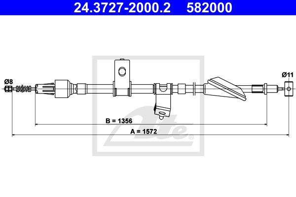 Cable de frein à main ATE 24.3727-2000.2 (X1)