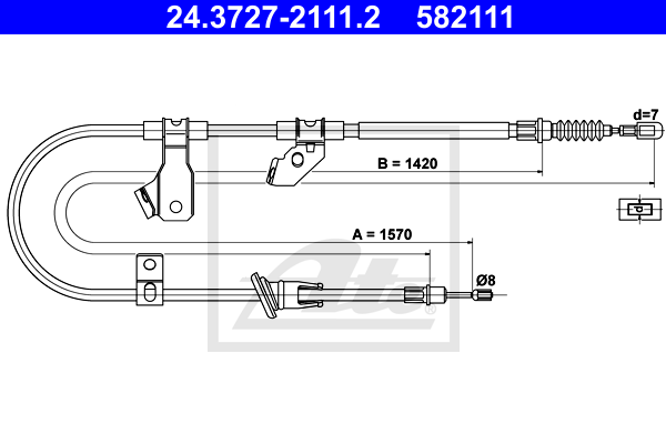 Cable de frein à main ATE 24.3727-2111.2 (X1)