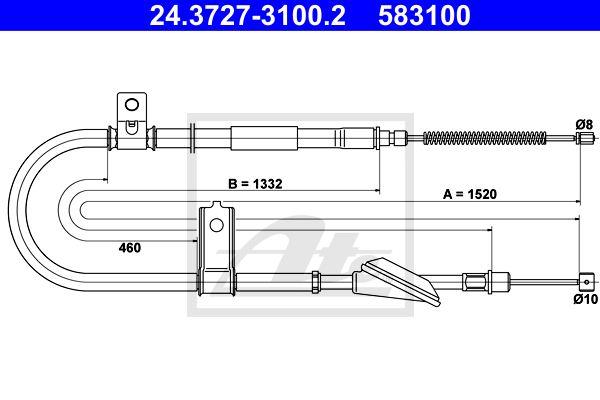 Cable de frein à main ATE 24.3727-3100.2 (X1)