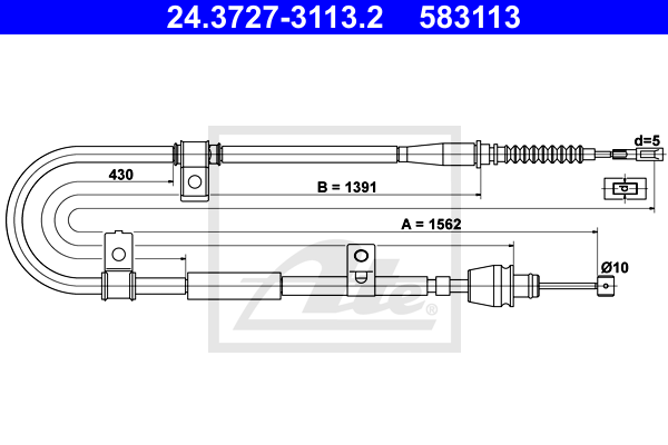 Cable de frein à main ATE 24.3727-3113.2 (X1)