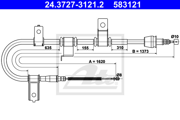 Cable de frein à main ATE 24.3727-3121.2 (X1)